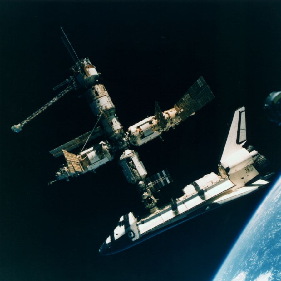 Mir Docking with Space Shuttle
