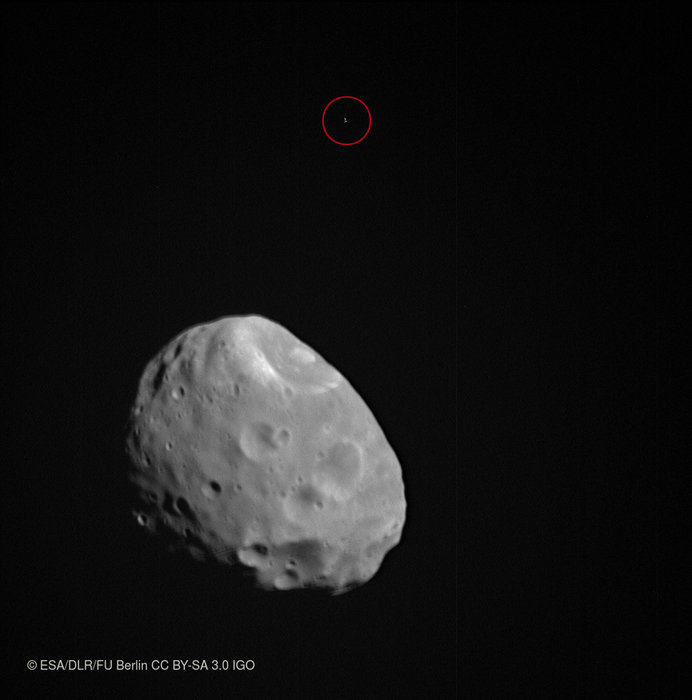 Phobos and background star