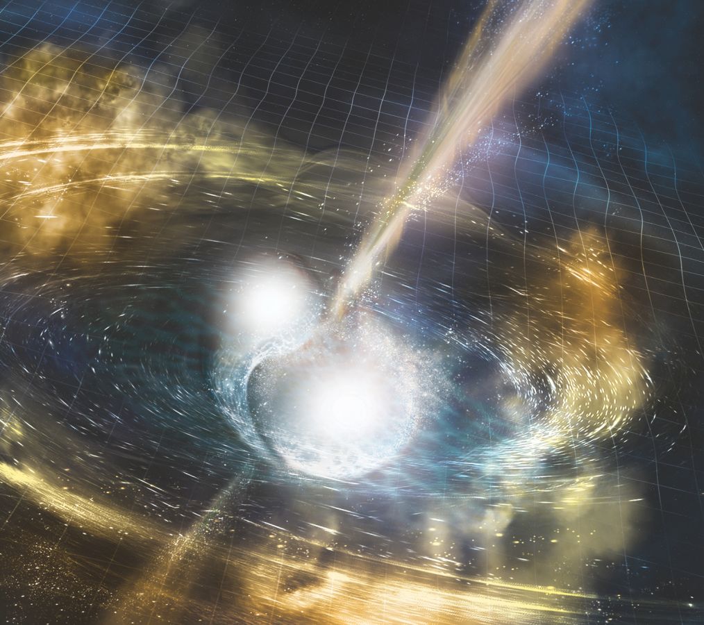 Two neutro stars colliding - gravitational waves - LIGO